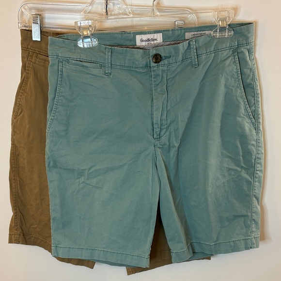 Set of 2 Goodfellow & Co Men's Shorts - Brown and Teal Blue - Picture 2 of 8